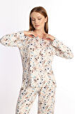 Etoile %100 Pamuk Uzun Kol Kadın Pijama Takımı