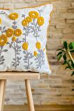 Swita Home Punch İşlemeli Tekli Dekoratif Papatya Desen Kırlent Kılıfı (panç)