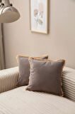 Swita Home Gri Rengi Saçaklı Tek Renk 43X43 Kırlent Kılıfı