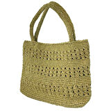 Uretti - Öznur 7392 0844 El Örgüsü Simli Kağıt İp Omuz Çantası / 38 cm x 30 cm