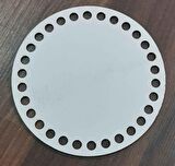 Ahşap, Beyaz 15 Cm Çapında Plaka