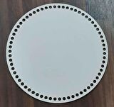 Ahşap, beyaz  30 cm çapında plaka