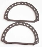 Füme renk, zincir görünümlü  metal çanta  sapı