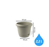 Omnipazar KRS-342 Dekoratif İnci Bitki Çiçek Saksı Takımı 2.2 Litre No 2