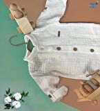 % 100 Organik Pamuklu Müslin Bebek Tulumu - Eoko-TEX Sertifikalı