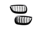 Bmw 3 Serisi E92 2006-2009 Uyumlu M3 Görünüm Panjur ( Çift Çizgi Böbrek ) Pıano Black
