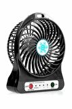 <p> Masaüstü Pili Fan Vantilatör Kademeli Usb Girişli Siyah</p>