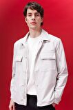 DeFacto Regular Fit Polo Yaka Çıtçıt Kapamalı Cepli Gömlek Ceket B4515AX24SPGR259