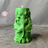 Uretti - Ayşe 7362 - El Yapımı Dekoratif Yeşil Mum - 5 x 11 cm