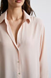V Yaka Şifon Pudra Gömlek