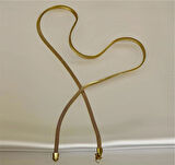 İtalyan Model Hasır Kordon Çelik Gold Unisex Kolye 60 cm
