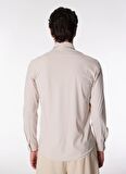 Duno Slim Fit Gömlek Yaka Çizgili Bej Erkek Gömlek DEMO TST TROPEA