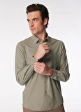 Duno Slim Fit Gömlek Yaka Düz Yeşil Erkek Gömlek DEMO DEIVA