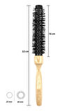 Ahşap Saplı Seramik + İyonik Extra Uzun Termal Kırık Fön Saç Fırçası 25 mm