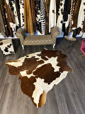 HAKİKİ DERİ DANA POSTU KAHVE - BEYAZ 195 x 210 - 0801000035