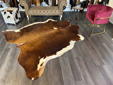 HAKİKİ DERİ DANA POSTU KAHVE - BEYAZ 210 x 245 - 0801000090