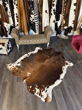 HAKİKİ DERİ DANA POSTU KAHVE - BEYAZ 185 x 205 - 0801000106