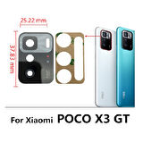 Tkgz Xiaomi POCO X3 GT Arka Kamera Camı Lens Yapışkanlı