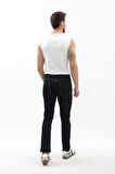 Erkek Straight Fit Likralı Lacivert Jean Pantolon