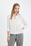 DeFacto Regular Fit Basic Düz Düğmeli Uzun Kollu Gömlek N2518AZ24AUWT32