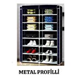 beyazpazar BEZ DOLAP AYAKKABILIK METAL PROFİLLİ 2 BÖLMELİ ÇOK AMAÇLI DOLAP LACİVERT