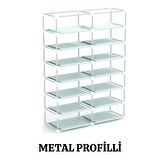 beyazpazar BEZ DOLAP AYAKKABILIK METAL PROFİLLİ 2 BÖLMELİ ÇOK AMAÇLI DOLAP LACİVERT
