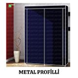 beyazpazar BEZ DOLAP AYAKKABILIK METAL PROFİLLİ 2 BÖLMELİ ÇOK AMAÇLI DOLAP LACİVERT