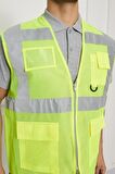 Orange Safety Mühendis Tipi Fileli İkaz Yeleği