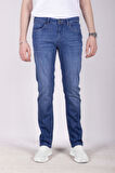 Erkek Kot Pantolon Slim Fit Mavi Düz Paça 5 Cepli Jean NCS JEANS 2254 6138