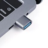 Flagen Macbook Pro Air Usb To Type-c Otg Uyumlu Metal Dönüştürücü Çevirici