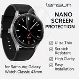 Lensun Şeffaf Nano Ekran Koruma Samsung Galaxy Uyumlu Watch Classic 43