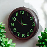 Fosforlu Metal 3D Kabartma Rakam Mini Duvar Saati Çap 20 cm Küçük Saat