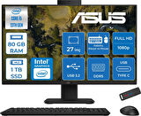 Asus V470VAK Intel Core İ5-13420H 80GB Ddr5 1tb SSD 27'' Fhd 100Hz 300NITS Freedos  Siyah Allınone Bilgisayar ASI58512B0DF33+ZETTAUSBBELLEK