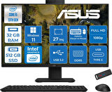 Asus V470VAK Intel Core İ5-13420H 32GB Ddr5 512GB SSD 27'' Fhd 100Hz 300NITS Windows 11 Home Siyah Allınone Bilgisayar ASI58512B0DH12+ZETTAUSBBELLEK