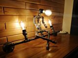 Vintage el yapımı endüstriyel lambası, Robot Duvar Apliği 