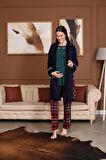 BirolGaye Bone Club 5710 Kadife Hamile Lohusa 3 Lü Pijama Sabahlık Tk