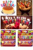 Happy Birthday Yazılı Renkli Pasta Mumu Yaş Pasta Mumu Pasta Süsü