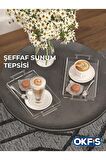 Şeffaf Kulplu Pleksi Sunum Tepsisi 14x22 Cm Servis Tepsisi 1 Adet