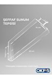 Şeffaf Kulplu Pleksi Sunum Tepsisi 14x22 Cm Servis Tepsisi 1 Adet