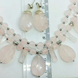 2261 Pembe Kuvars el yapımı küpe