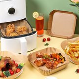 Airfryer Pişirme Kağıdı,Xl-Xxl Büyük Boy, Kare, 200 Adet Hava Fritöz Parşömen Fırın Kağıdı Tek Kullanımlık Kağıt Fırın Fritöz Pişirme Kızartma Tavası Için Uygun 20CM