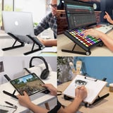 SAIJI X1 Laptop Sehpası, Katlanabilir, Tablet Sehpası, Alüminyum Alaşım, Online Sınıf Çalışması, Duruşu İyileştirme, Isı Dağılımı Macbook, iPad ve 10-15,6 inç Olan Tüm Cihazlar ile Uyumlu. Siyah