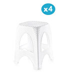 Omnipazar SY-4666 Plastik Hasır Tabure Büyük Boy 4'lü Set