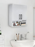 Çok Amaçlı Banyo Dolabı, Ecza Dolabı, 2 Kapaklı Dolap, Hol, Banyo, Ofis, Beyaz