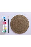 AHŞAP MANDALA 20x20 cm DAİRE MDF üzerine UV baskı modeller- DESENLİ1 Mandala Set Boyama