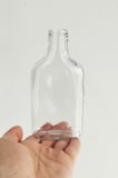 200 ml Yassı Şeffaf Cold Brew Şişesi Siyah Plastik Kapaklı 200 cc Soğuk Kahve Cam Şişe 20 Adet