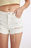 DeFacto Yüksek Bel Kesik Uçlu Paça Jean Şort C0667AX24HSNM86