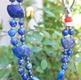 2275 Lapislazuli Mercan el yapımı iki sıralı kolye
