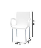 Omnipazar MT-CF880 Mare Plastik Bahçe Balkon Koltuk Sandalye 4'lü Set 