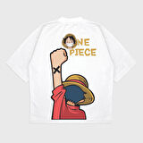 Oversize 'One Piece' Baskılı T-Shırt